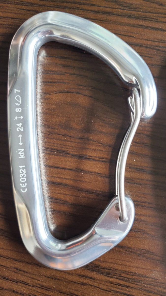 カラビナCARABINER 2個セット BIGMAN ACE-10S KN24-8 引張り強度 2.4t 銀色 ワイヤーゲート ビッグマン工作所#台湾製 登山救助山岳確保山歩の画像2