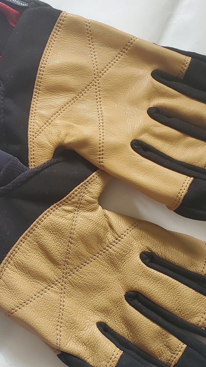 未使用品 montbell モンベル Belay Gloves ビレイグローブ Lサイズ 男女兼用 手囲い24.5-26.5cmポリエステル 合成皮革 やぎ革 登山キャンプの画像9