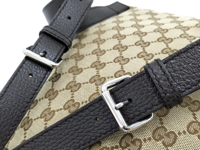 【中古】GUCCI リュックサック ロゴ GGキャンバス ベージュ 449175_画像7