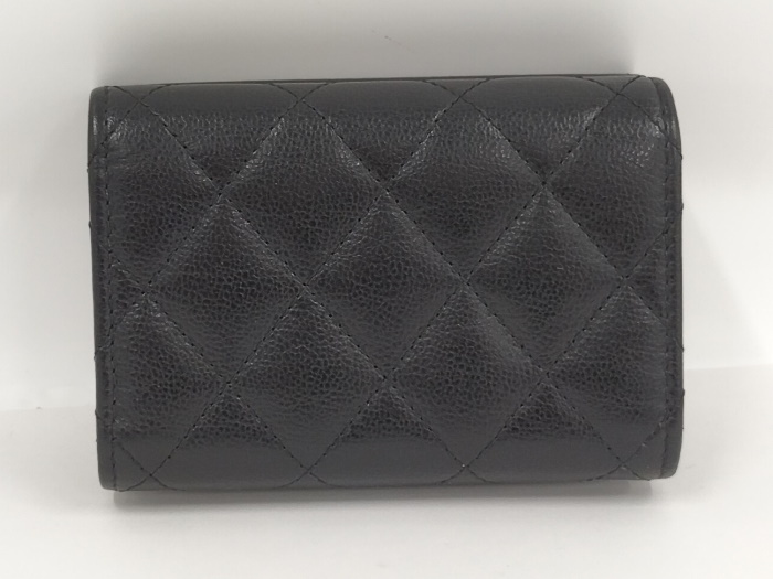 【中古】CHANEL ブッシュロック ナノウォレット レザー ブラック AP1175_画像3