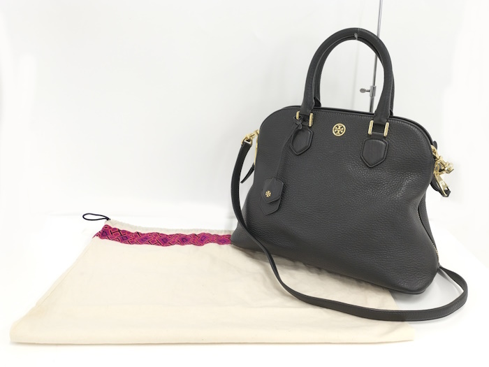 【中古】TORY BURCH 2WAYハンドバッグ レザー ブラック_画像10