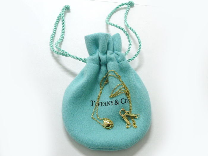 【中古】Tiffany＆Co. ネックレス ビーンズ 750YG K18YG イエローゴールド 約1.9g_画像8