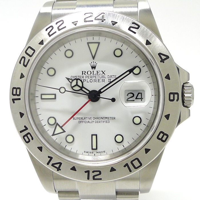 【中古】ROLEX エクスプローラー2 自動巻き SS ホワイト文字盤 D番 16570_画像1