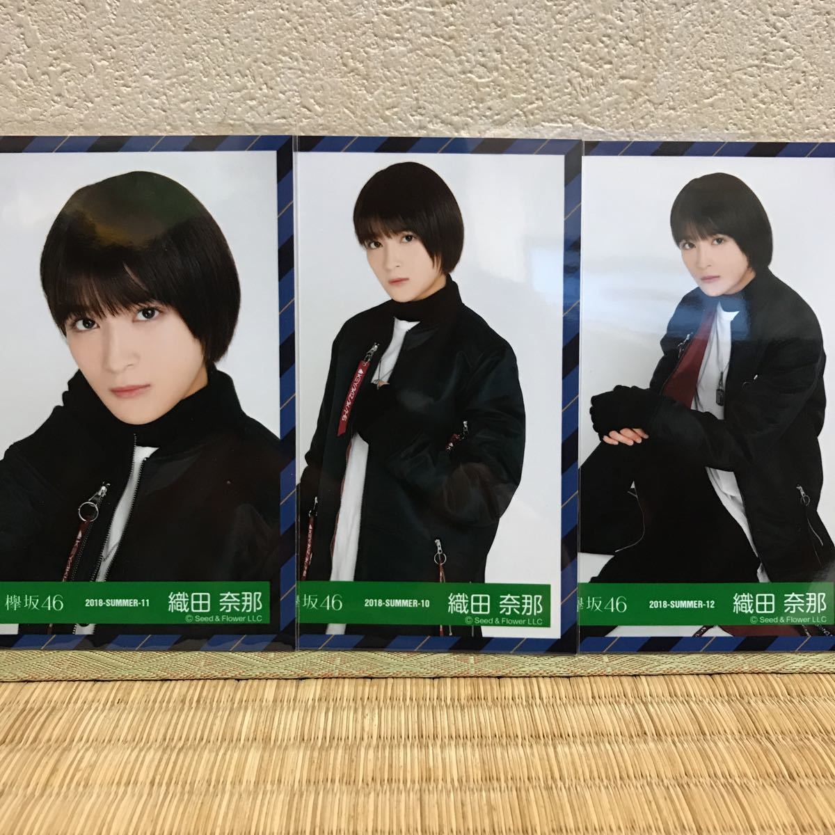 欅坂46『ガラスを割れ！』MV衣装 生写真 織田奈那 ヨリ、チュウ、座り_画像1