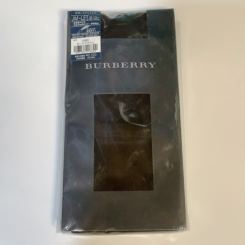 送料無料 即決 未使用★BURBERRY バーバリー サポートフットレス レギンス JM-L ダークブラウン_画像1