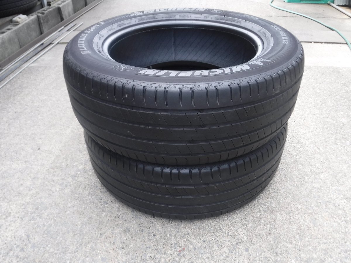 【K402】ラジアルタイヤ2本 235/60R18 MICHELIN ミシュラン LATITUDE Sport3 2020年 中古 ◆◆個人宅配達不可◆◆_画像1