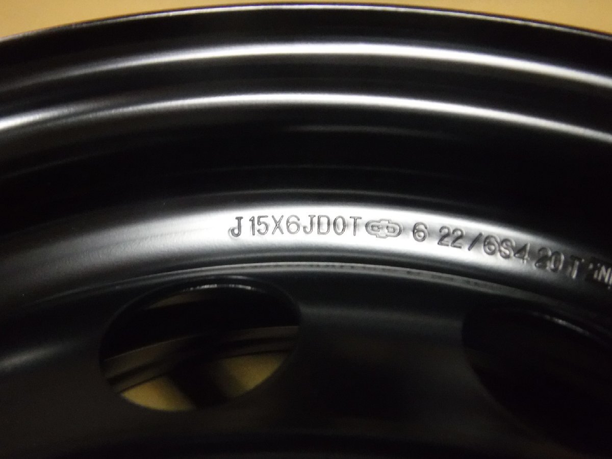 【K238】鉄ホイール4本 J15×6J DOT 4穴 PCD100.0 アクア トヨタ純正 新車外し ◆◆個人宅配達不可◆◆_画像6