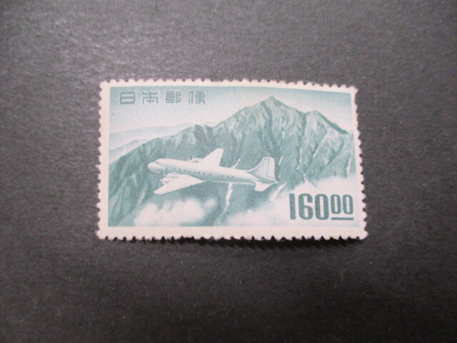 航空切手　　立山航空・160.00円　　単片＊1枚　　美品_画像1