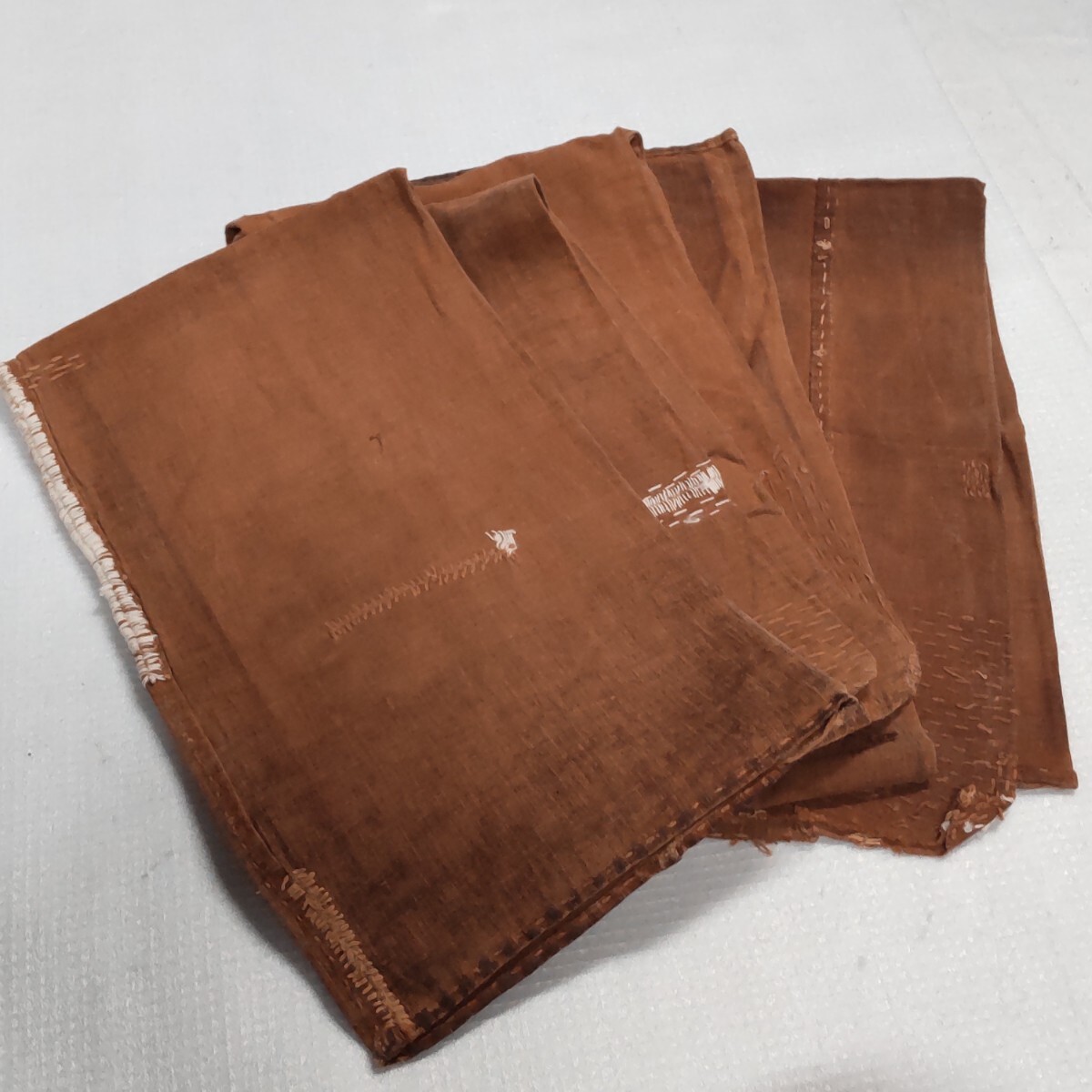 【時代布】酒袋 木綿 5枚 約550g 生地 古布 古裂 昭和レトロ アンティーク リメイク素材 B-20の画像9