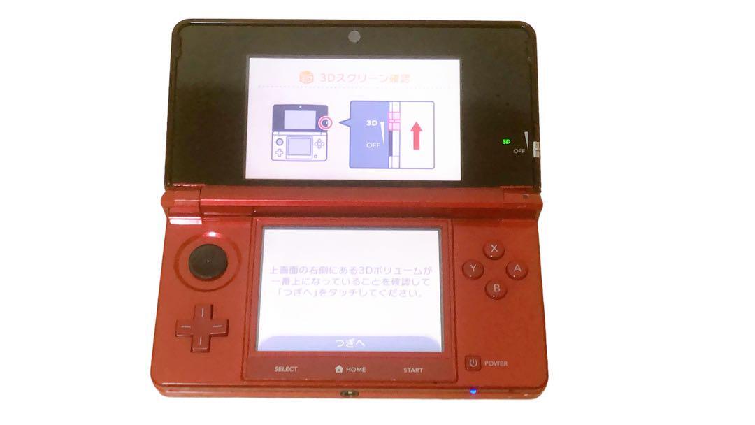 動作品 ニンテンドー 3DS 本体 フレアレッド アイスホワイト 3台セット タッチペン NINTENDO 任天堂 ゲーム機 小型ゲーム まとめ売り_画像4