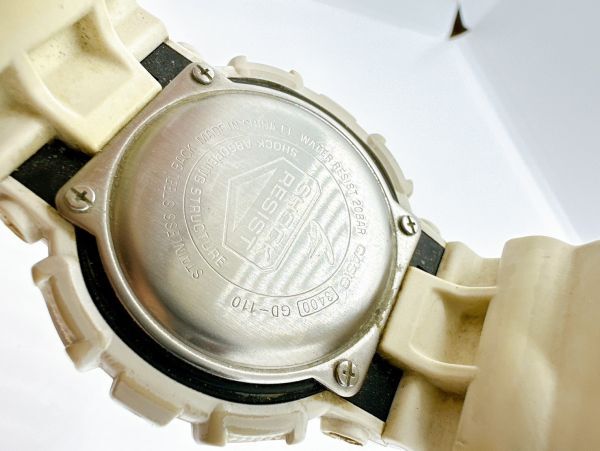 A2405-2-12 １円スタート クオーツ　稼働品　CASIO　G-SHOCK　ジーショック　カシオ　メンズ腕時計　ホワイト　GD-110_画像5