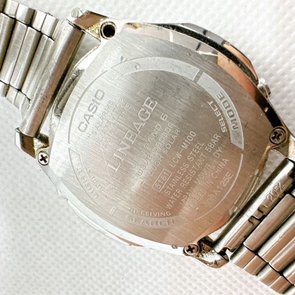 A2405-1-29 1 иен старт радиоволны солнечный работа товар Junk CASIO Casio LINEAGE линия eiji мужские наручные часы серебряный Digi-Ana 