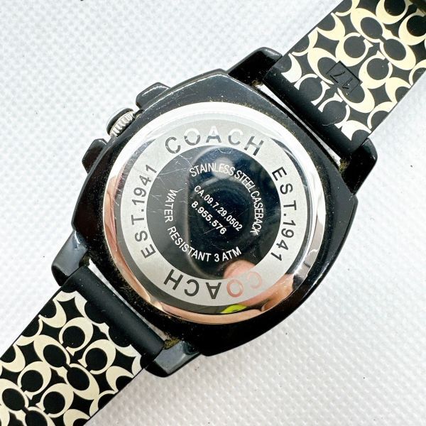 A2405-1-9 １  йен  старт   кварцевый 　 работа   товар 　 красивая вещь 　COACH　...　 мужские наручные часы  　 черный 　 белый циферблат 　