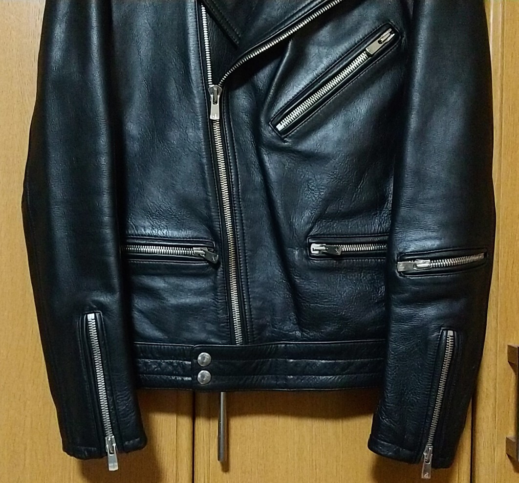 JACKROSE ジャックローズ ダブルライダースジャケット サイズ3 ブラック 黒 Lewis Leathers ルイスレザー 666 サイクロン 牛革 _画像3