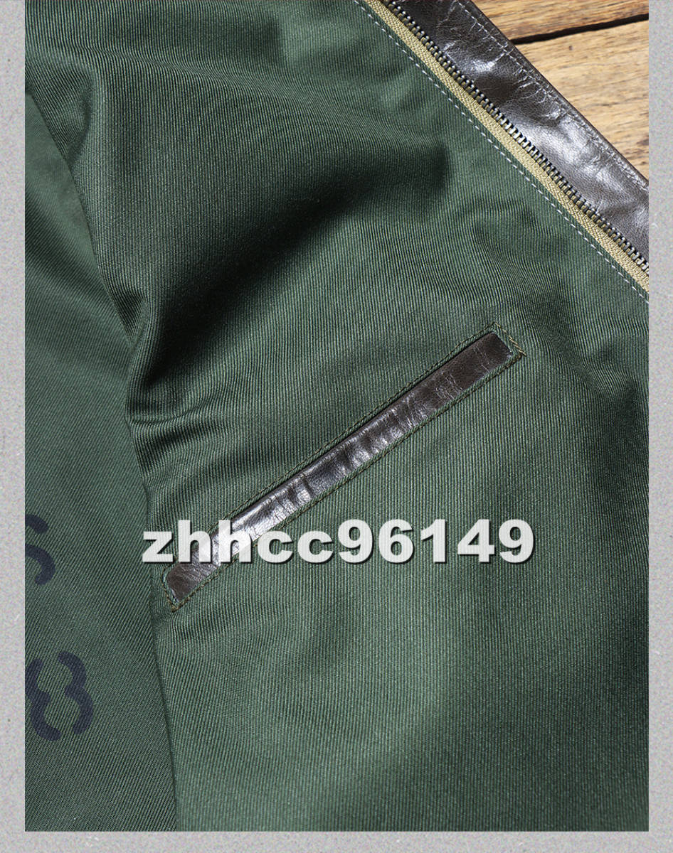 ■美品■メンズ 革ジャン TYPE A-2 最上級 羊革 フライトジャケット レザージャケット ライダース 本革 L~4XL_画像10