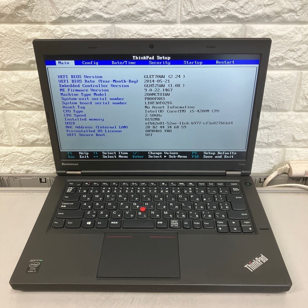 N187 Lenovo ThinkPad T440P Core i5 4200M メモリ8GB_画像9