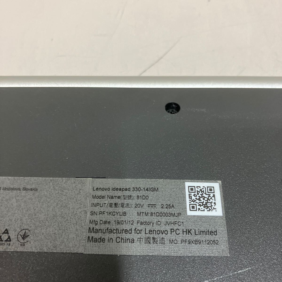 O117 Lenovo ideapad 330-14IGM 81D0 celeron N4000 メモリ4GB ジャンク_画像5