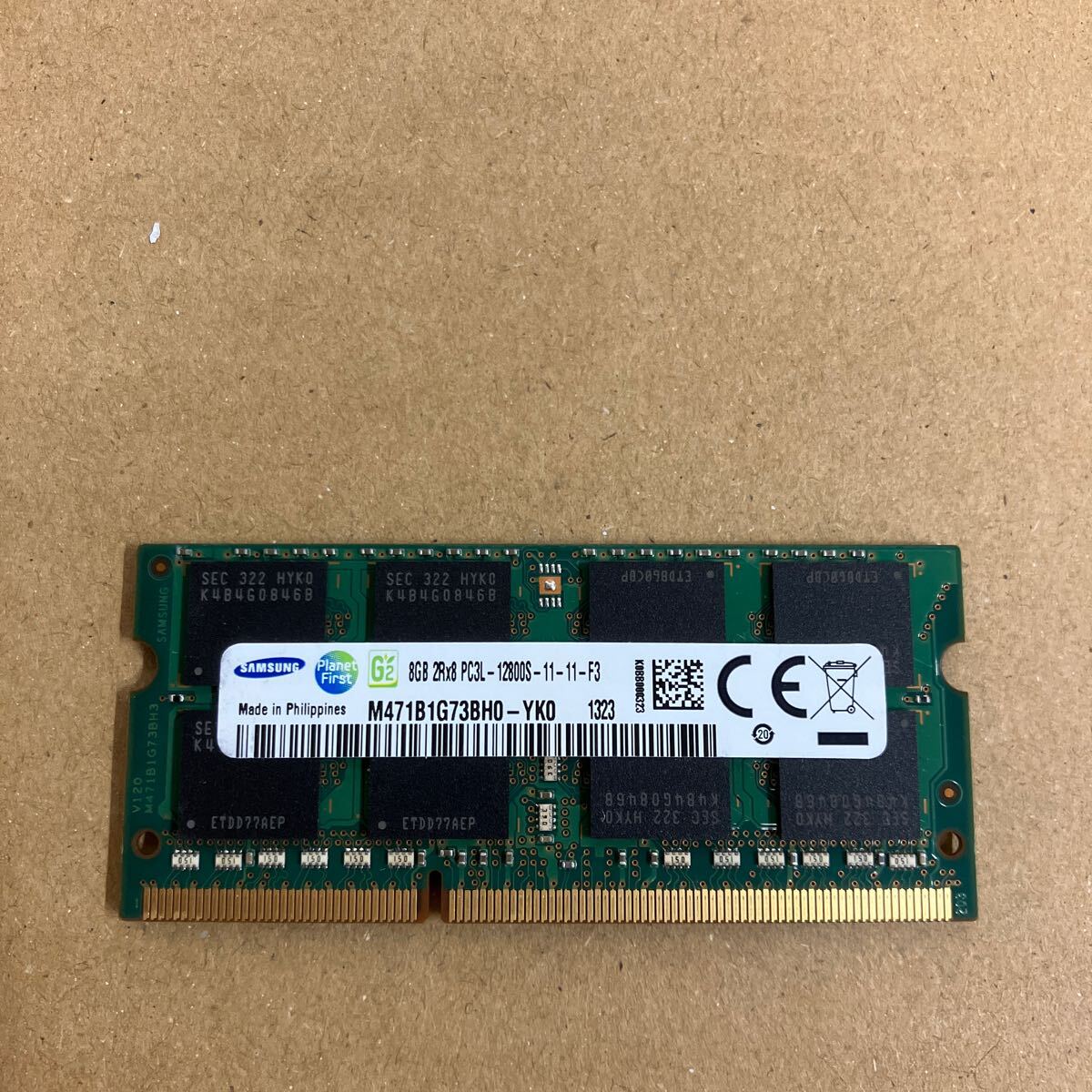 O155 SAMSUNG ノートPCメモリ 8GB 2Rx8 PC3L-12800S 1枚_画像1