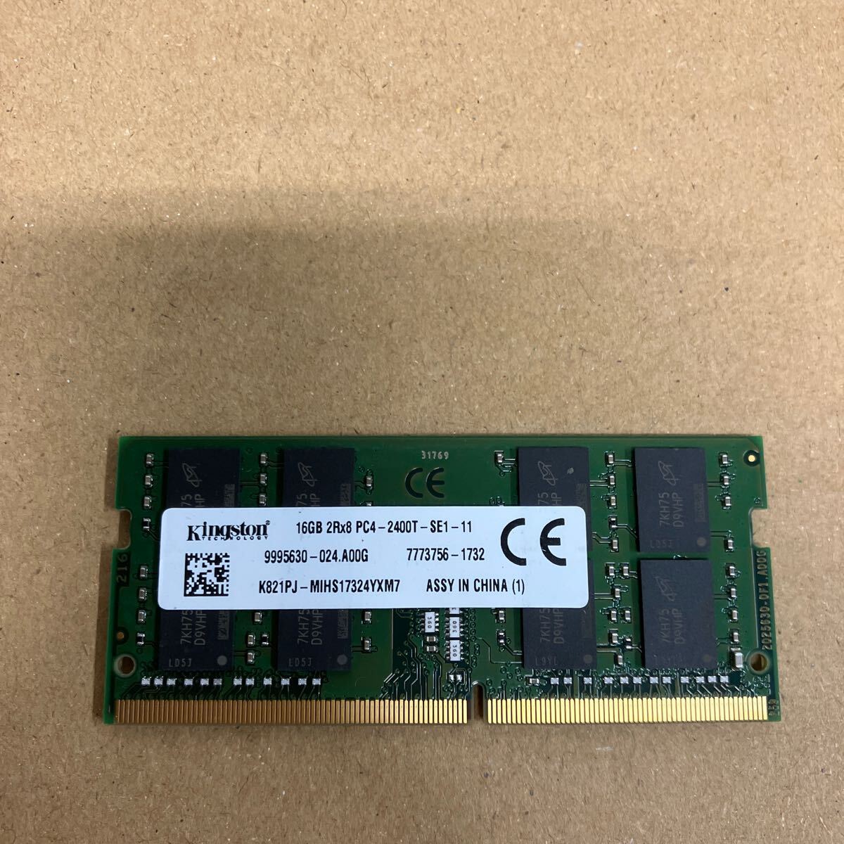 O162 Kingston Note PC memory 16GB 2Rx8 PC4-2400T operation verification goods 