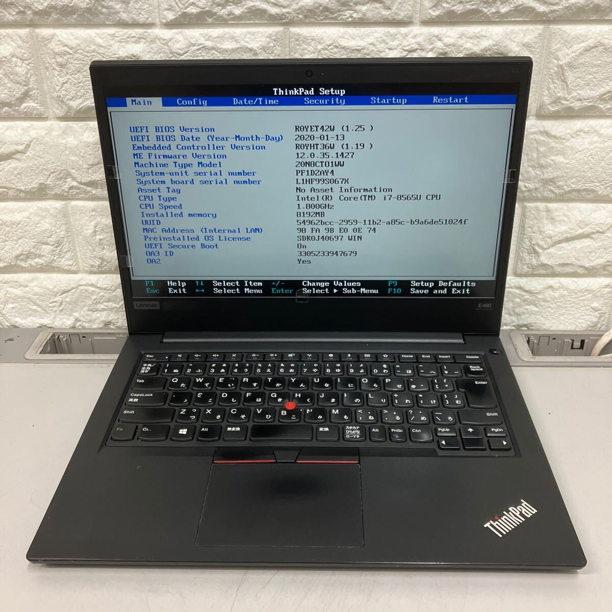 P115 Lenovo ThinkPad E490 Core i7 8565U memory 8GB