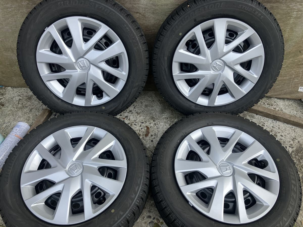 N-BOX(JF3,4) 純正スチールホイール 14x4.5J 4-100 +40 ハブ56 BS VRX 155/65R14 20年製 4本_画像1