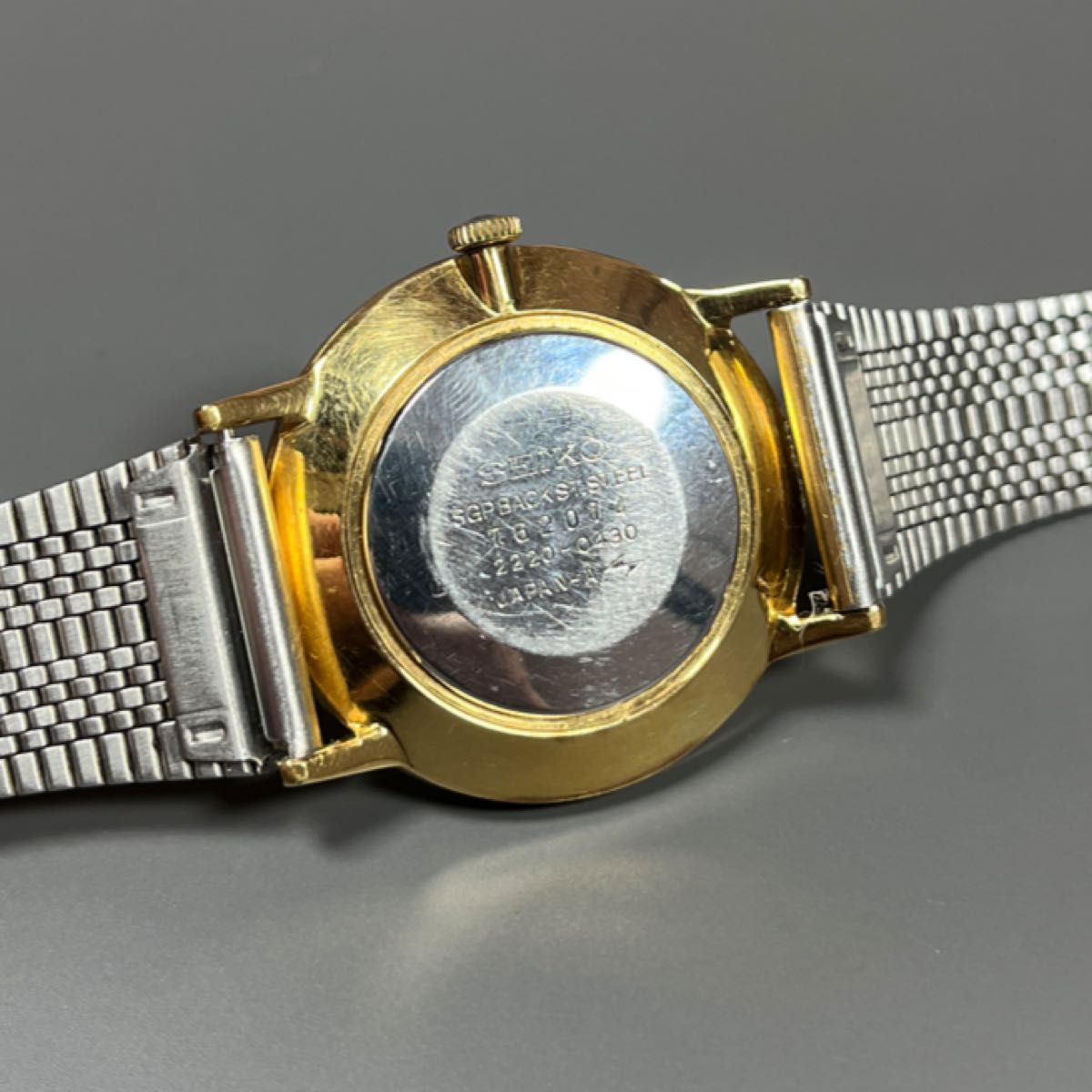 美品 SEIKO 腕時計 1975年製 2220-0430 シャリオ ローマン レア ヴィンテージ 薄型 手巻き 