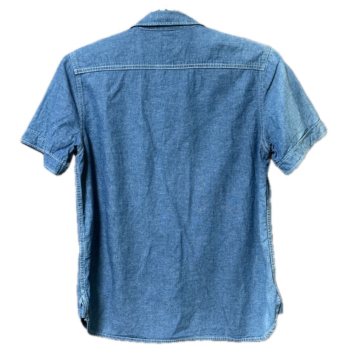 EDWIN デニムワークシャツ 半袖 コットン リネン メンズ Mサイズ G00185