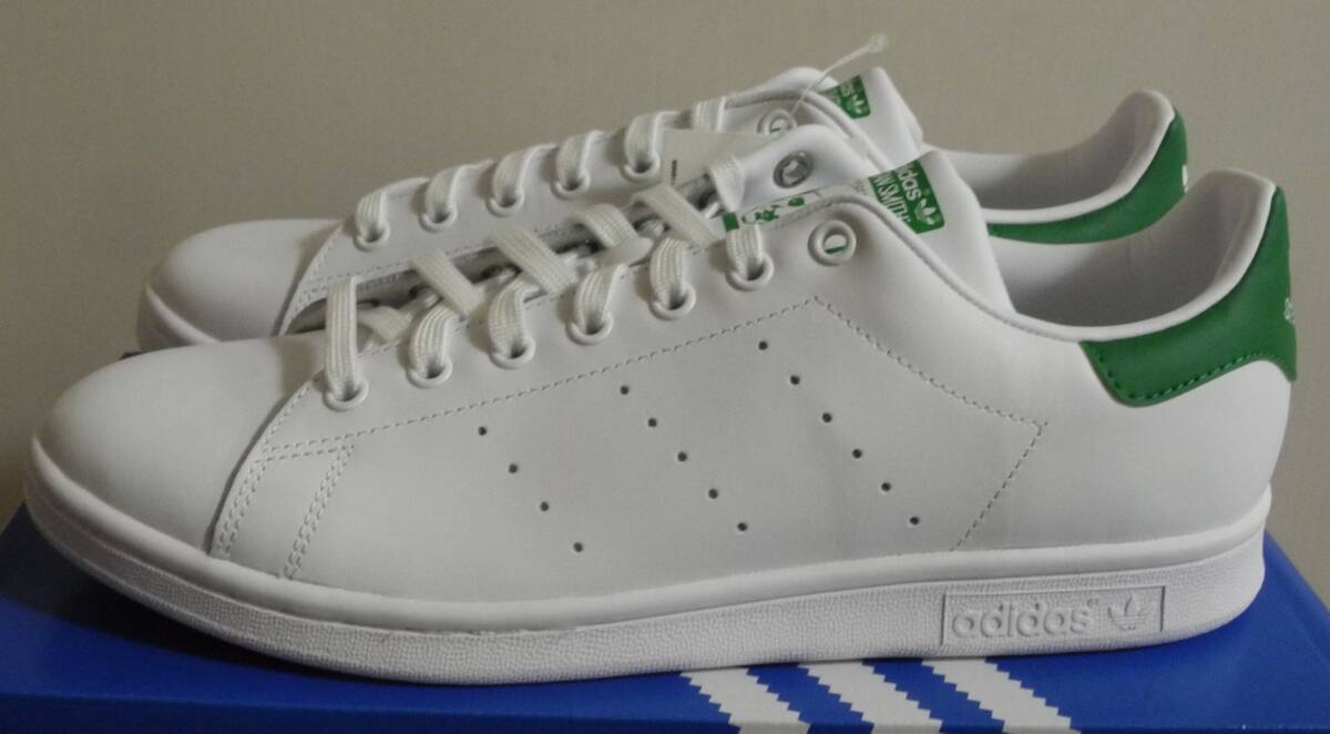 新品 スタンスミス 2019年製 JP28.0cm 白×緑 M20324 生産終了 天然皮革 adidas stansmith ホワイト×グリーン 本革 ABCマート 定番人気_画像1