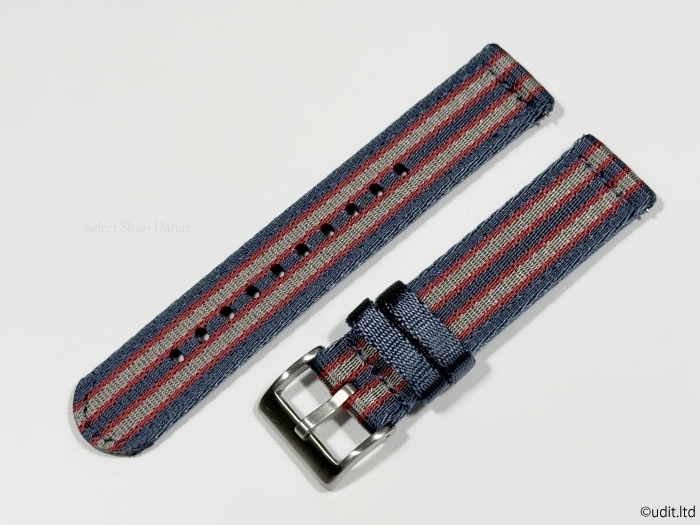  rug width :20mm high quality glossy division NATO strap wristwatch belt navy red g radar bru silver tail pills fabric two -ply braided DBI