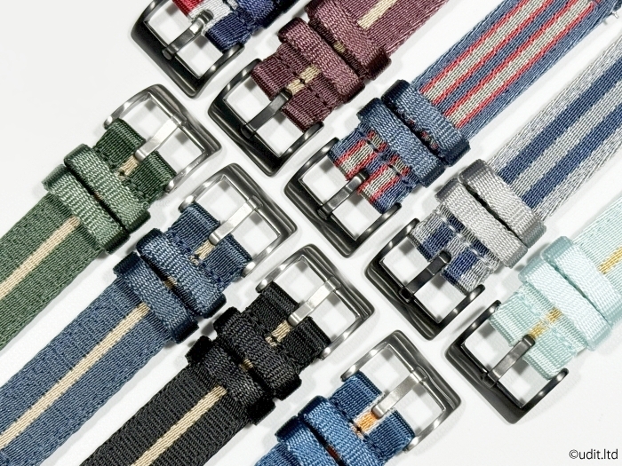  rug width :20mm high quality glossy division NATO strap wristwatch belt blue white orange black tail pills fabric two -ply braided DBI