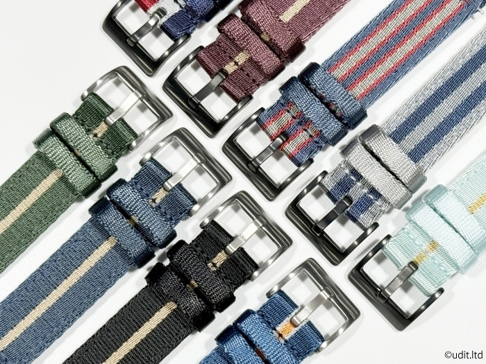  rug width :20mm high quality glossy division NATO strap wristwatch belt blue white orange silver tail pills fabric two -ply braided DBI