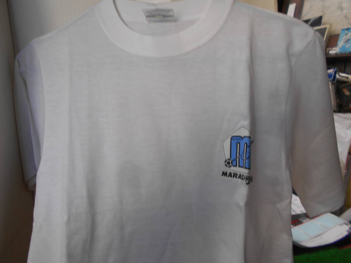 マラドーナ少年半袖Tシャツ 　MDM-100　ホワイト/セレステ　150cm_画像1
