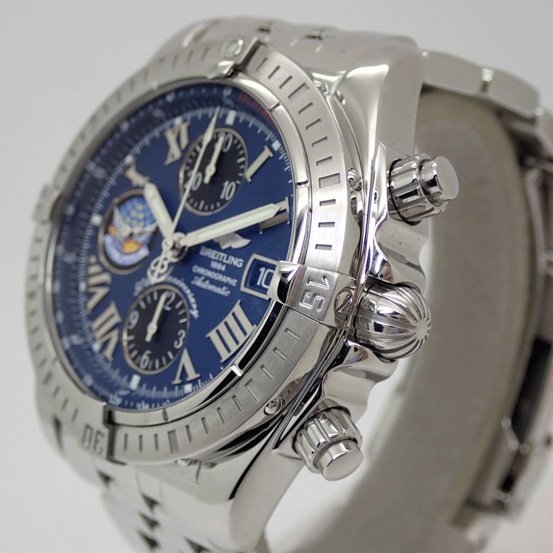 BREITLING ブライトリング A13356 クロノマット 44 ブルーインパルス 限定500本 腕時計 A156CBIPA SS メンズ 美品_画像2