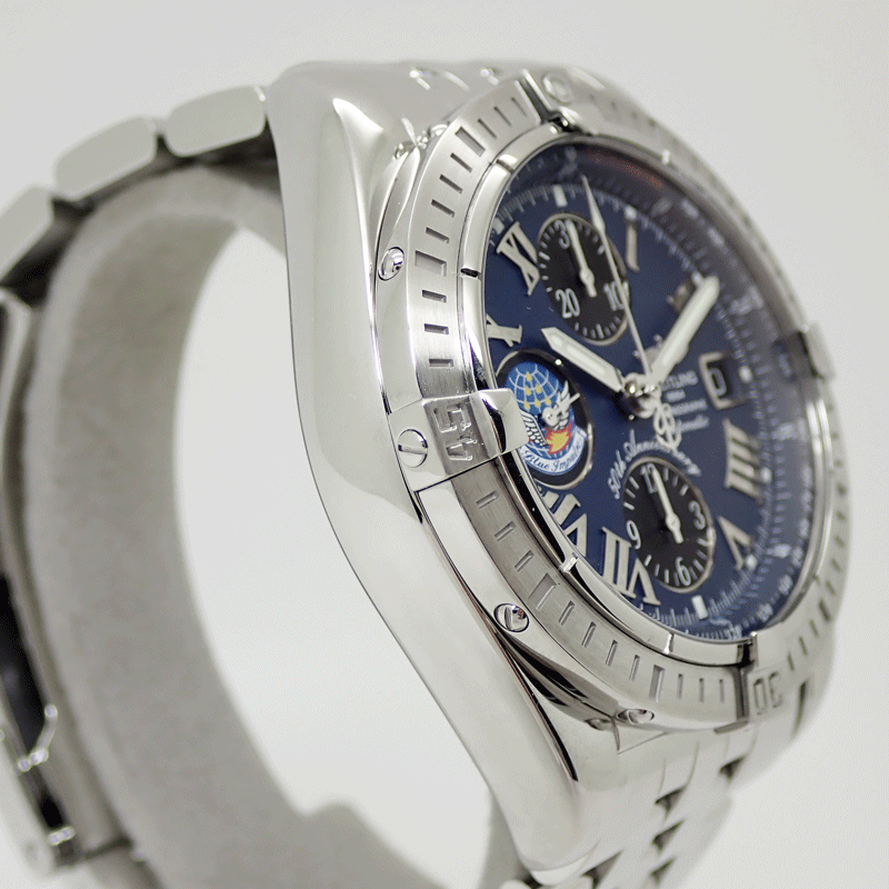 BREITLING ブライトリング A13356 クロノマット 44 ブルーインパルス 限定500本 腕時計 A156CBIPA SS メンズ 美品_画像3