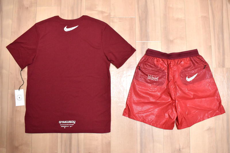 新品 GYAKUSOU (NIKE×UNDER COVER) 上下セット S ◆ セットアップ ランニング Tシャツ ショートパンツ CU4385-677 CU4389-677_画像2