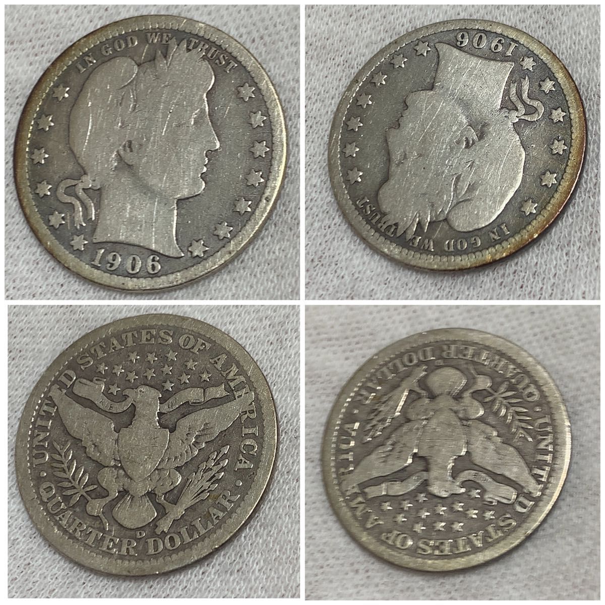 a698 1906年バーバークォーターダラー銀貨 25セント銀貨 a698 1906年バーバークォーターダラー銀貨 25セント銀貨