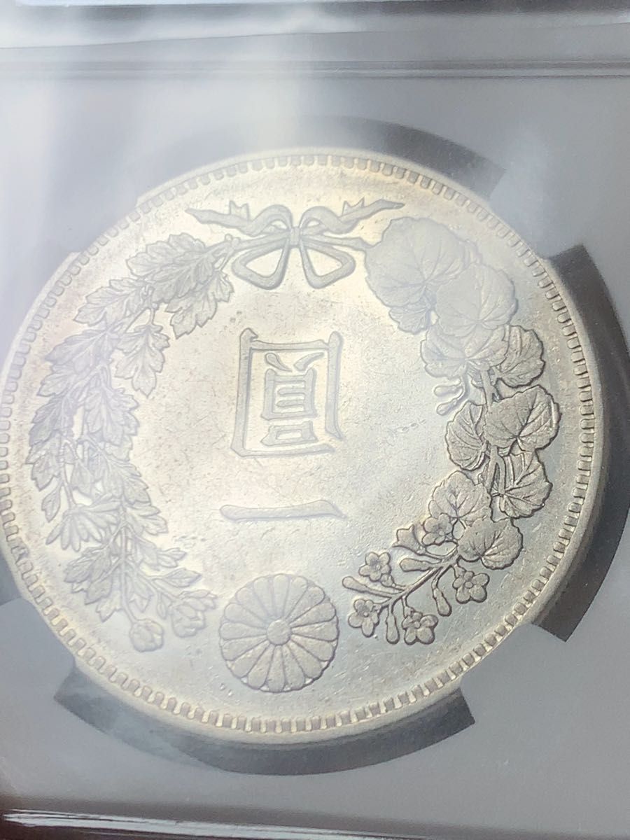 a46 明治19年　新1円銀貨大型　NGC AU  detail