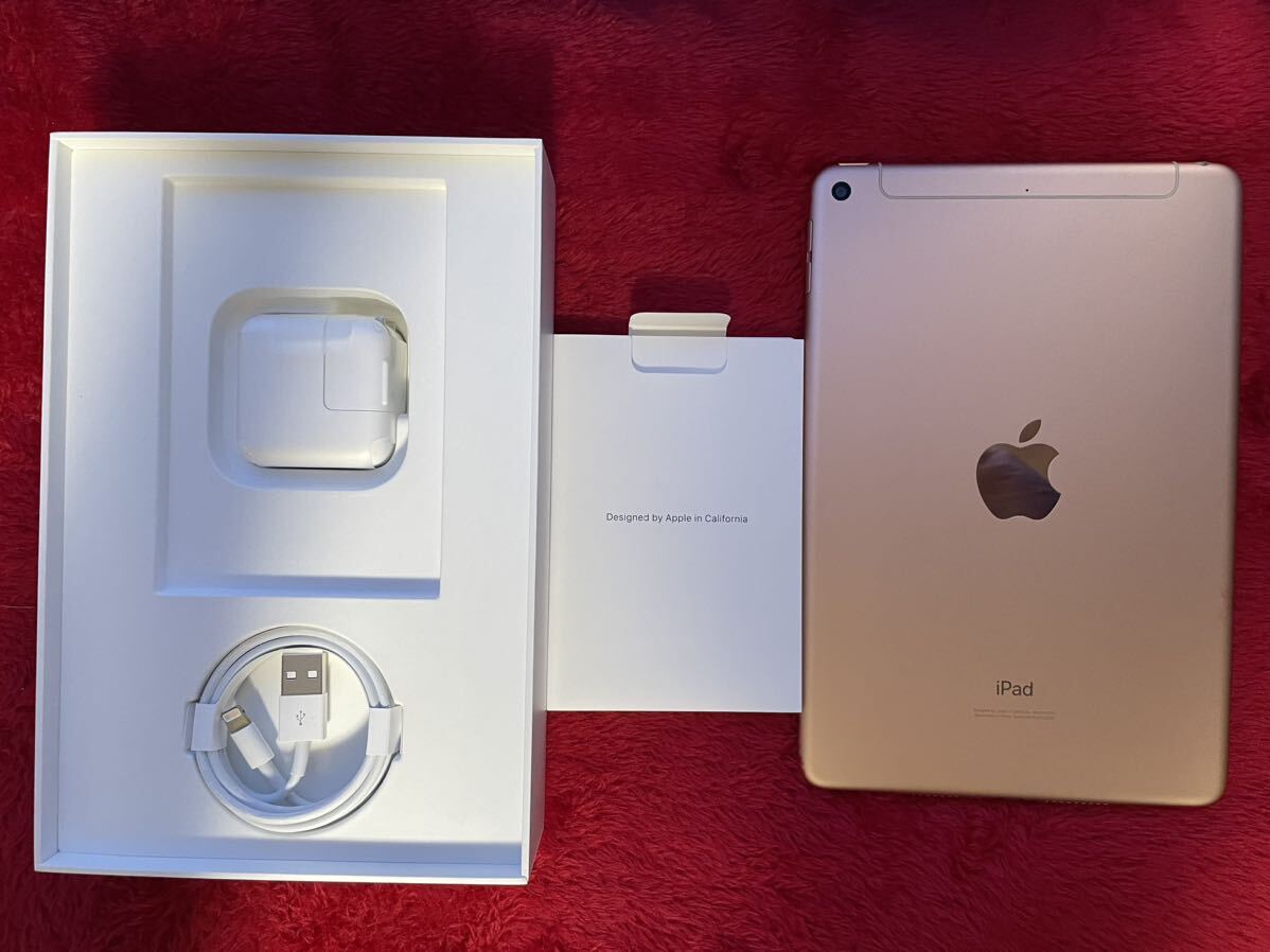 【中古美品】iPad mini 7.9インチ 第5世代 Wi-Fi+Cellular 64GB 2019年春モデル MUX72J/A SIMフリー [ゴールド] au購入_画像3