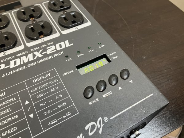 American DJ アメリカンDJ 4チャンネル DMX DIMMER PACK ディマーパック DP-DMX20L 千葉県船橋市三咲 通電確認 手渡し可 4_画像6