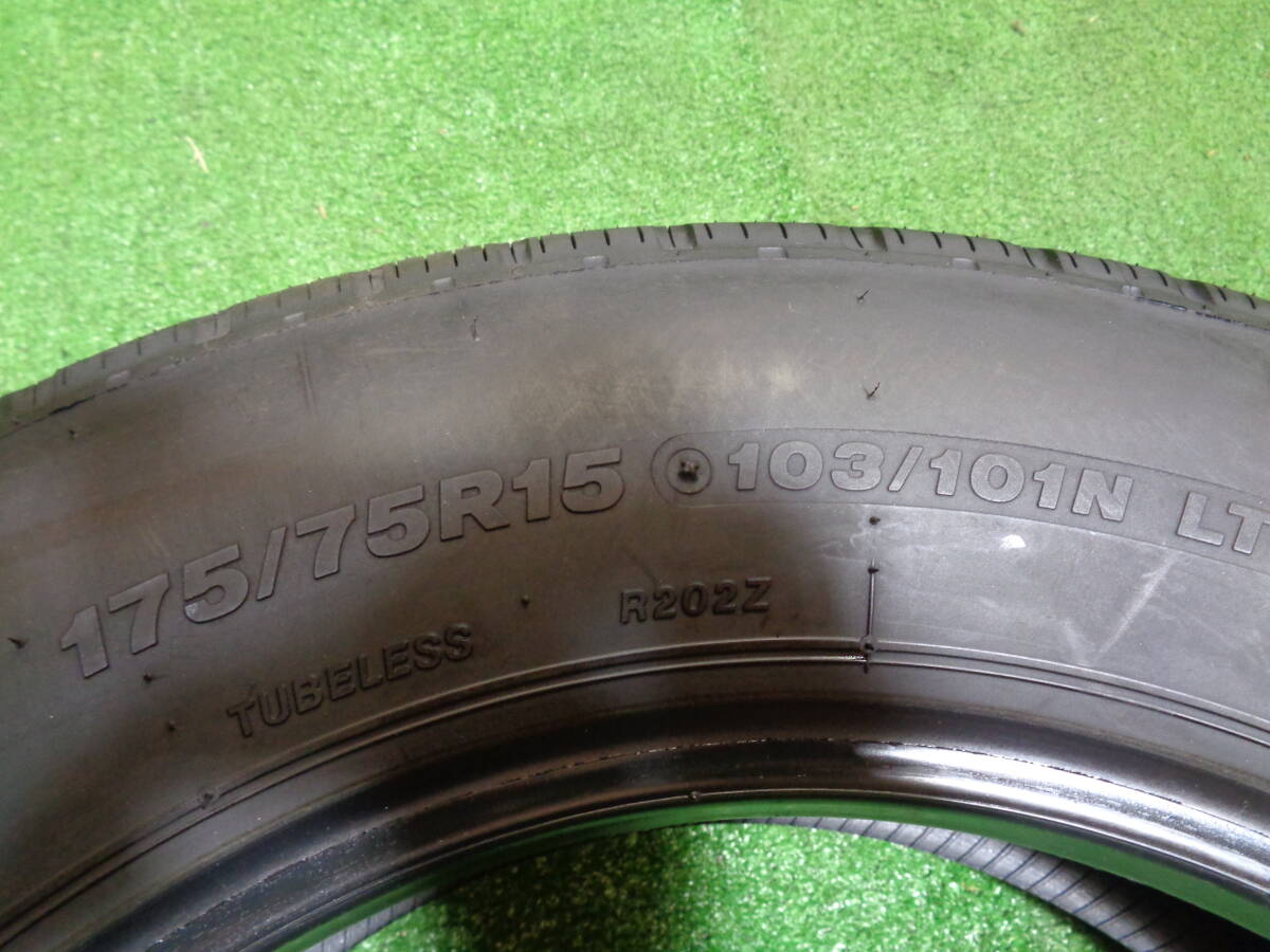 中古タイヤ2本SET ブリヂストン R202 175/75R15 103/101 N LT ダイナ トヨエース 他 2022年製造 No.1_画像7