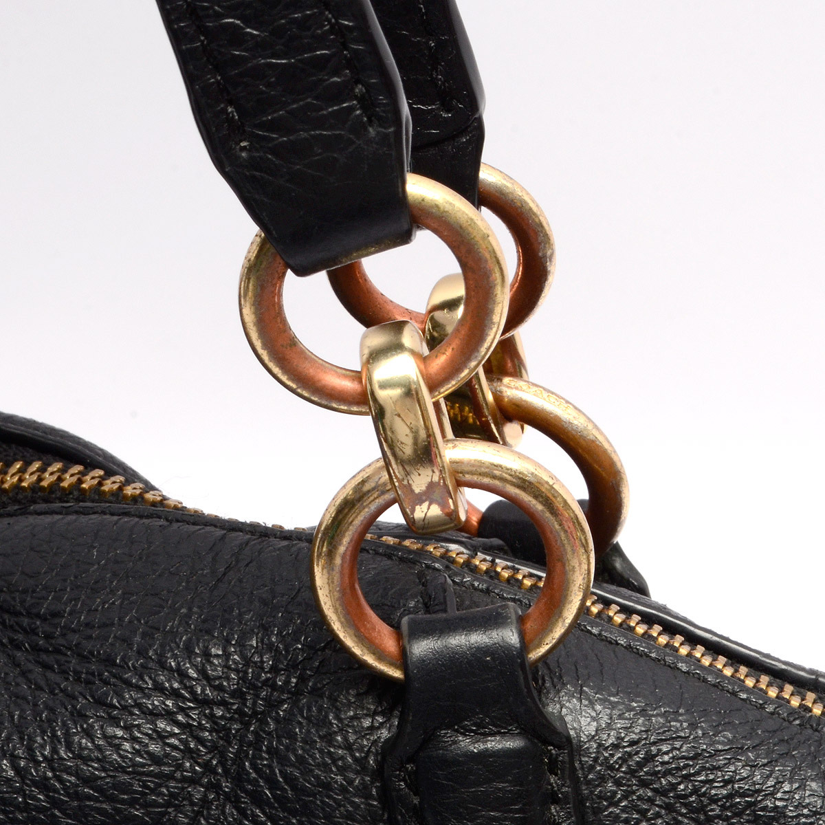  Coach /COACH F28993 small kerusi-sa che ru bag leather handbag shoulder bag black × Gold 