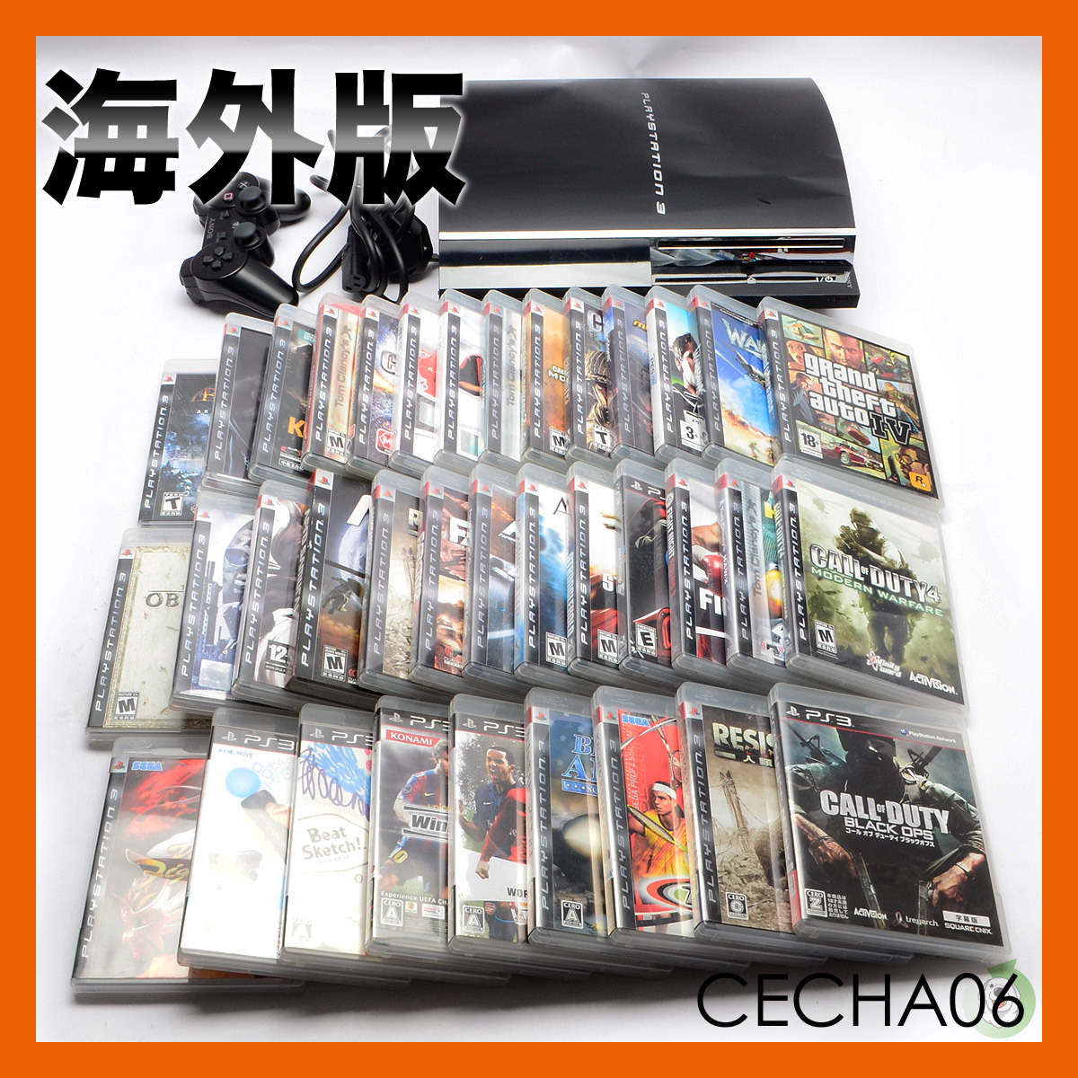 【海外版】SONY　CECHA06 初期型 PlayStation3 60GB PS2対応 本体 ソフト30本以上 セット 東南アジア_画像1