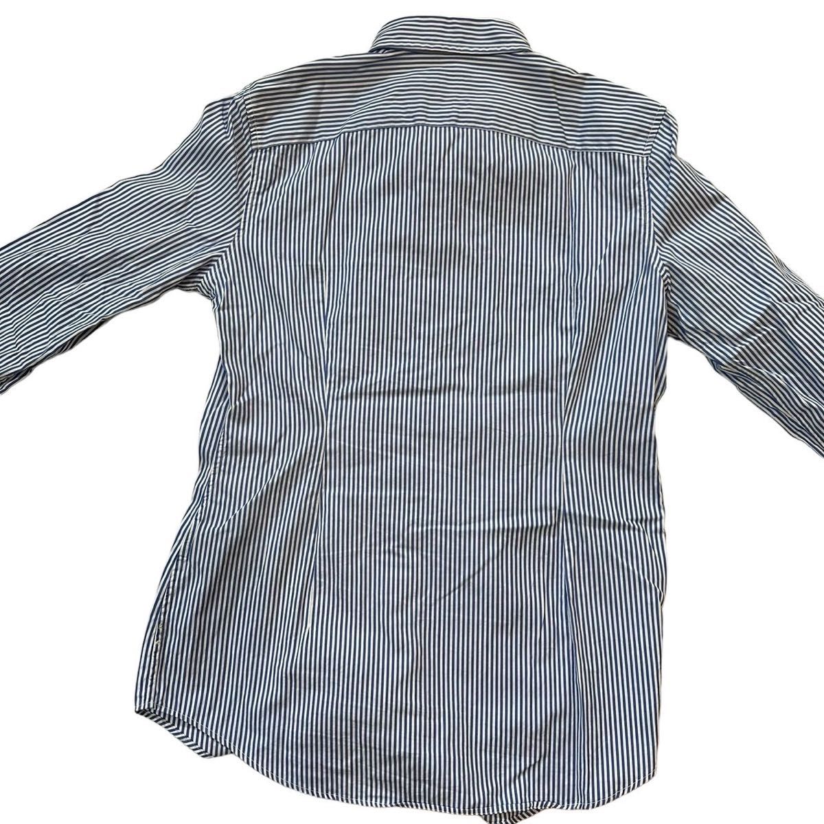 【定番】　シャツ　ラルフローレン　ワイシャツ　ストライプ　ブルー　大人気 長袖シャツ　ユニセックス　ロゴ