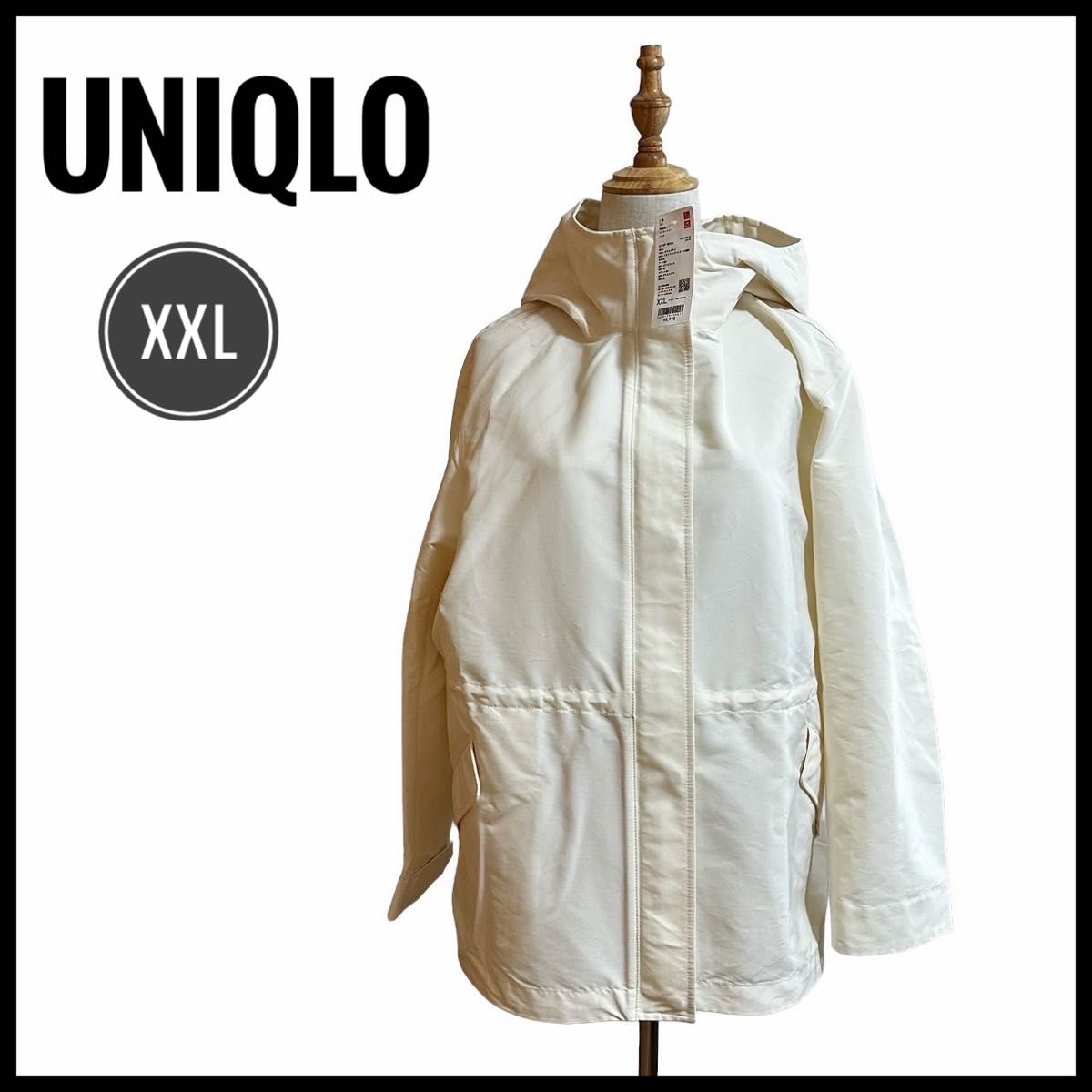 【新品】　UNIQLO ユーティリティパーカー　XXL オフホワイト 長袖 フード　パーカー