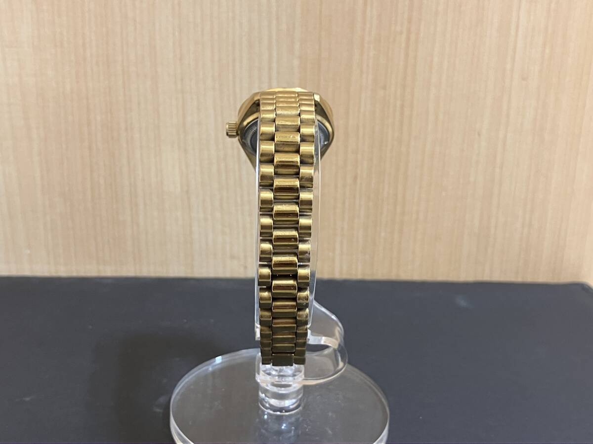 ☆ROSEG ロゼック DAY DATE 腕時計 FINE GOLD 999.9 クォーツ ゴールド レディース 稼動品 電池交換済 ケース幅約28.2mm(竜頭含む)管CEARの画像5