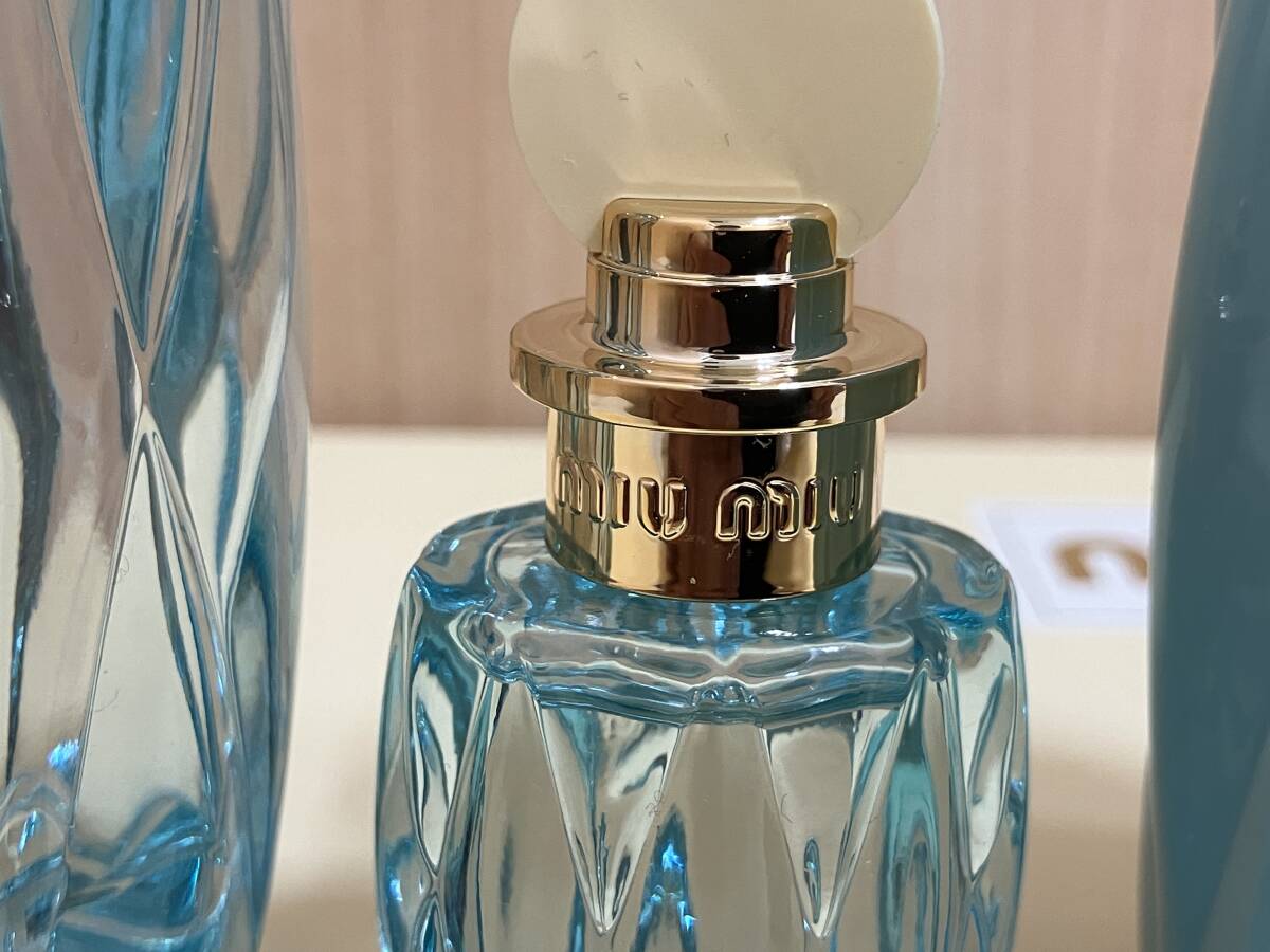 ☆ ほぼ未使用品 3本セット miumiu ミュウミュウ L'EAU BLEUE PARFUM パルファム 他 100ml 他 香水 管BARRの画像5