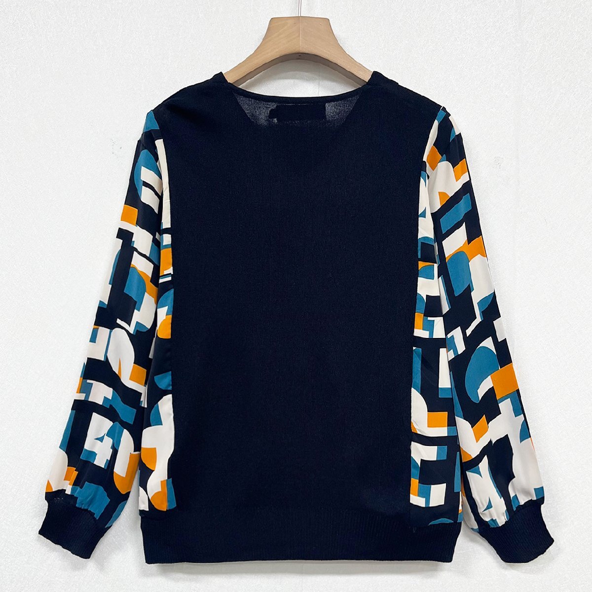  new work Europe made * regular price 4 ten thousand * BVLGARY a departure *RISELIN sweatshirt ventilation thin knitted unusual material switch . what . pattern commuting tops lady's spring summer L