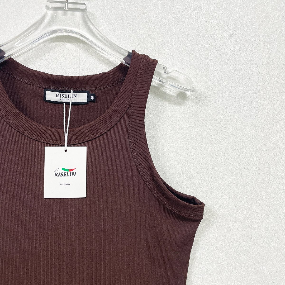  new work Europe made * regular price 2 ten thousand * BVLGARY a departure *RISELIN tank top thin ventilation comfortable rib inner tops beautiful . lady's summer L/48