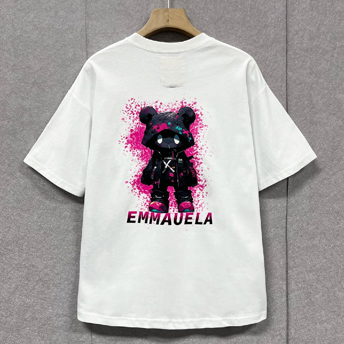 人気・半袖Tシャツ 定価2万◆Emmauela・イタリア・ミラノ発◆上級コットン100％ 個性 快適 クマ ポップ トップス スウェット 街着 夏 2XL_画像1