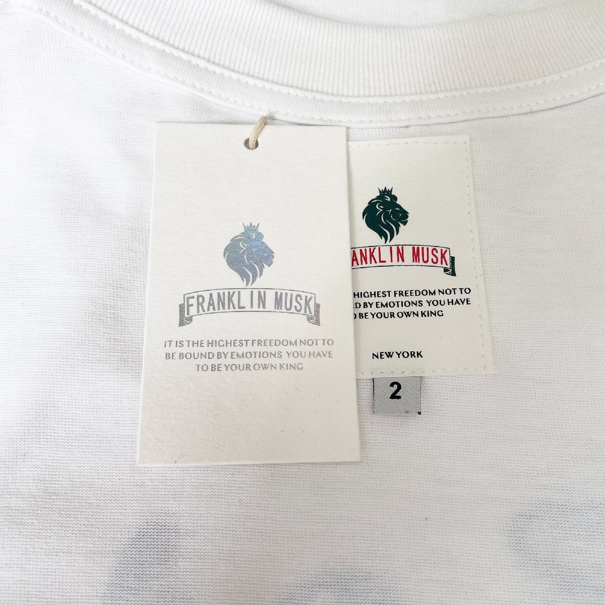 定番 定価2万 FRANKLIN MUSK・アメリカ・ニューヨーク発 半袖Tシャツ 高級 個性 クマ カットソー カジュアル ゆったり トップス サイズ3_画像8